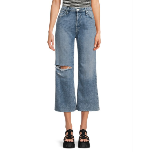 Hudson Rosie High Rise Cropped Wide Leg Jeans