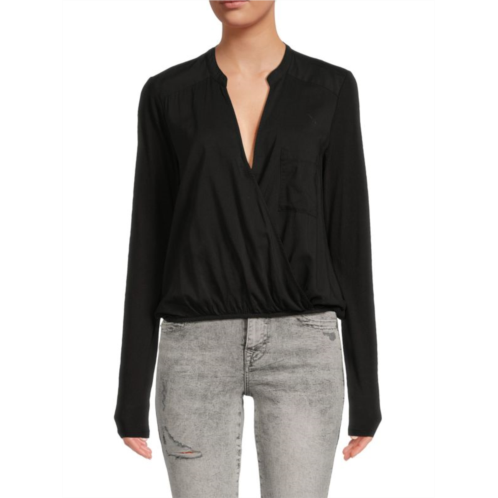 Splendid Paige Long Sleeve Wrap Blouse