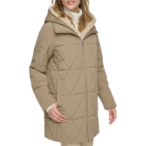 Andrew Marc Islee Faux Shearling Hooded Puffer Coat