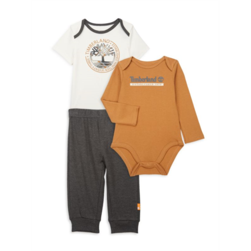 Timberland Baby Boys 3-Piece Logo Bodysuits & Joggers Set