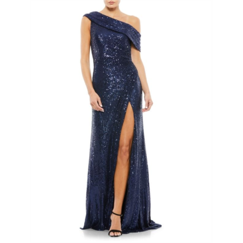 Mac Duggal One Shoulder Sequin Gown