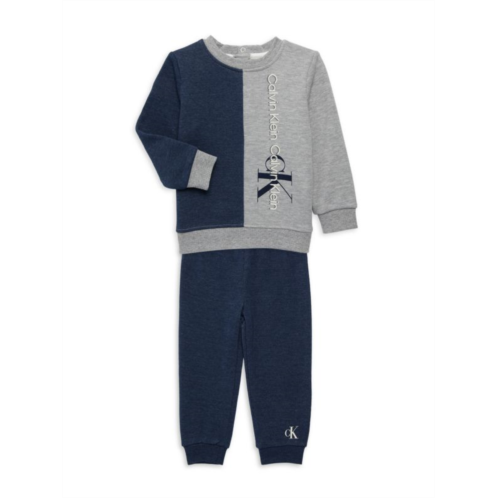 Calvin Klein ?Baby Boys 2-Piece Crewneck Sweatshirt & Joggers Set