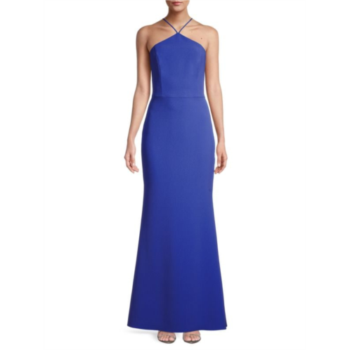 Liv Foster Twill Halter Mermaid Gown