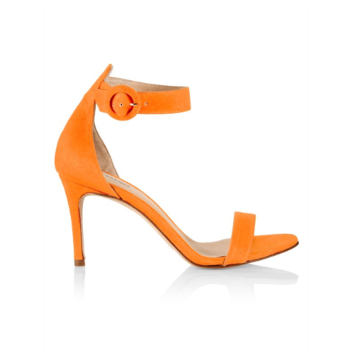 L  AGENCE Gisele III Suede Ankle Strap Sandals