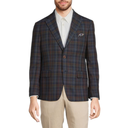 Tallia Plaid Wool Blend Sportcoat