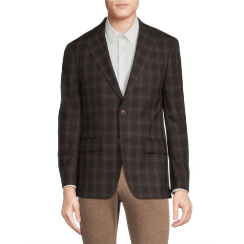 Tallia Plaid Wool Blend Blazer