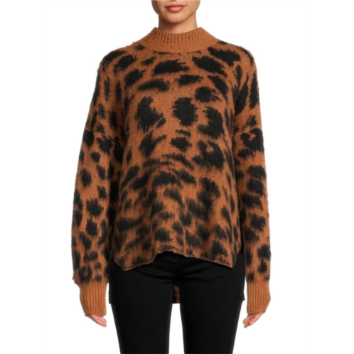 BOSS Fellyna Leopard Alpaca Blend Sweater