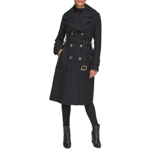 Guess Belted Wool Blend Trench Coat