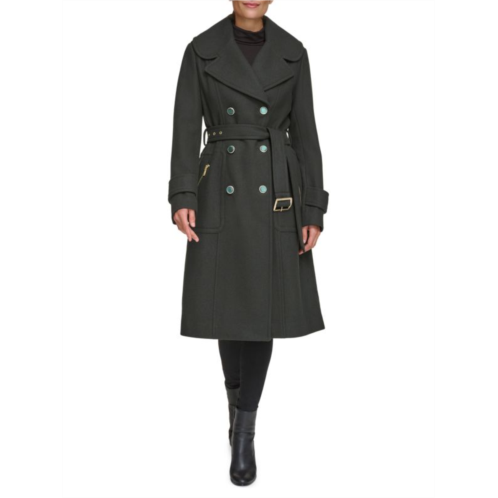 Guess Belted Wool Blend Trench Coat