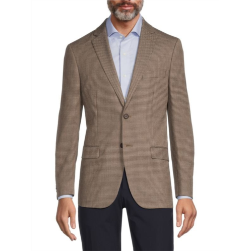 Michael Kors Modern Fit Wool Blend Grid Check Blazer