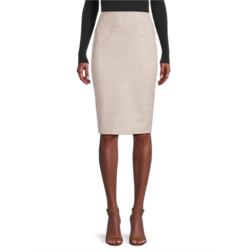 Renee C. Faux Suede Pencil Skirt