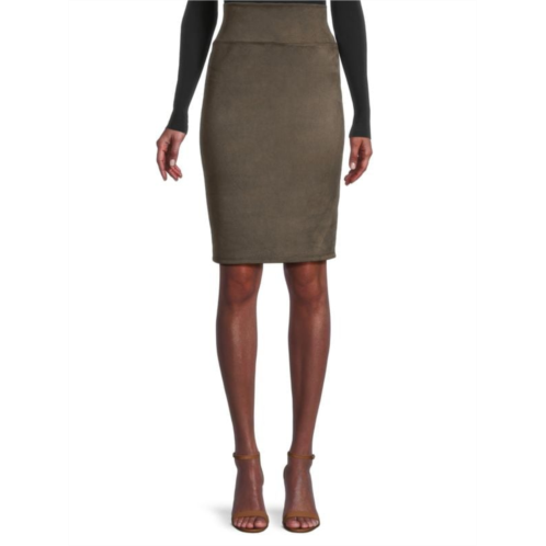 Renee C. Faux Suede Pencil Skirt