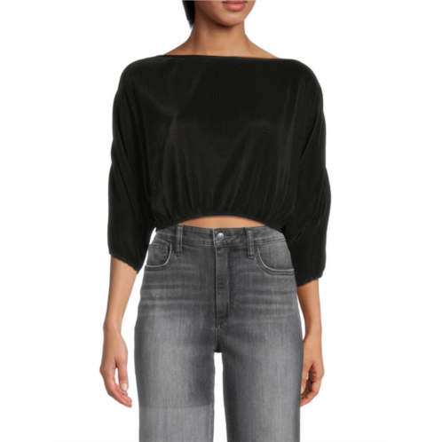 Renee C. Pleated Crop Top