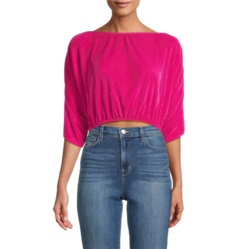 Renee C. Pleated Crop Top