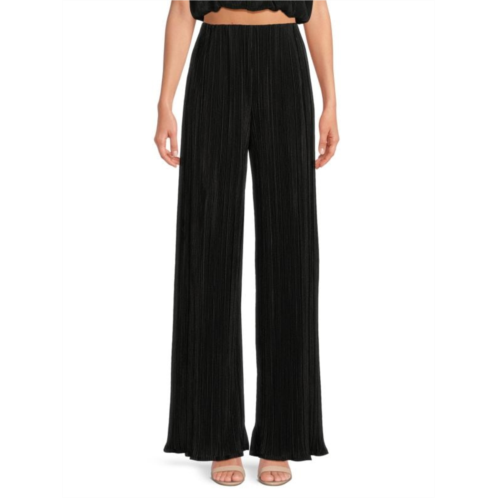 Renee C. Pleated Solid High Waist Pants