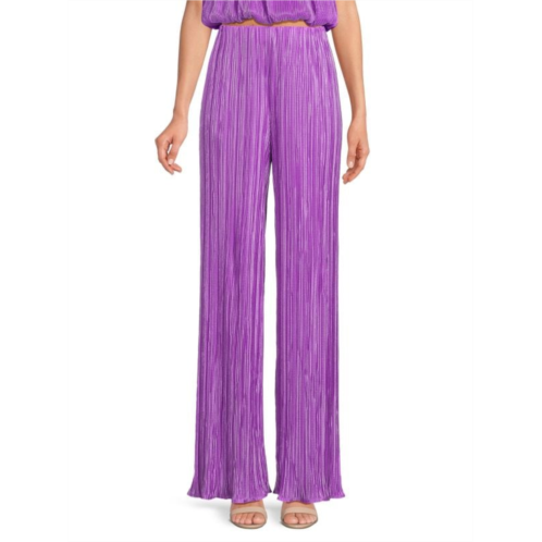 Renee C. Pleated Solid High Waist Pants