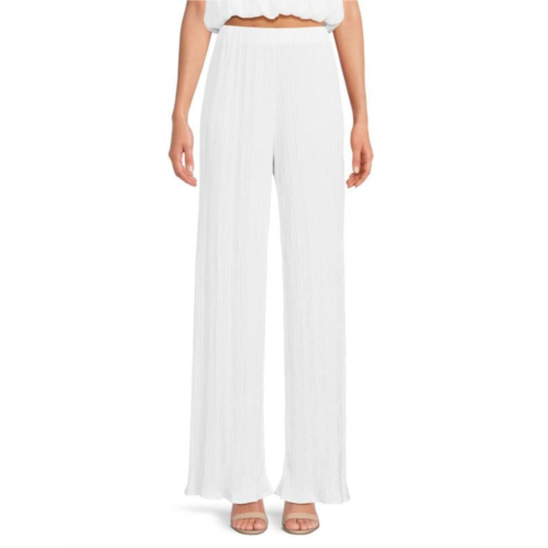 Renee C. Pleated Solid High Waist Pants