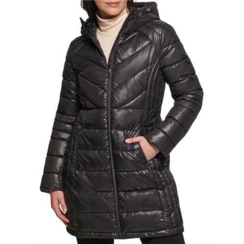 Kenneth Cole Cinched Waist Puffer Jacket