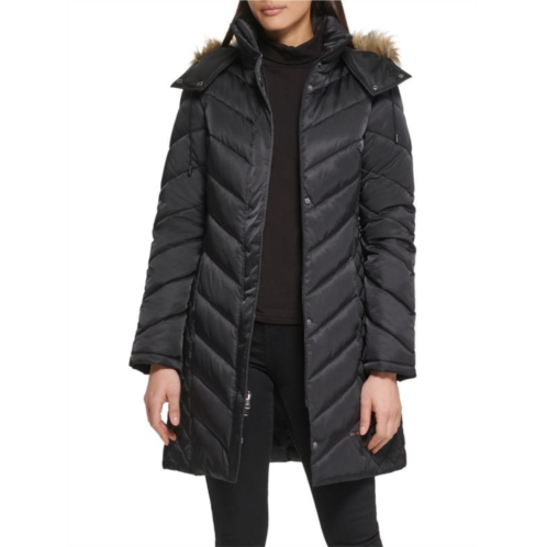 Kenneth Cole ?Quilted Faux Fur Hood Heavyweight Puffer Coat