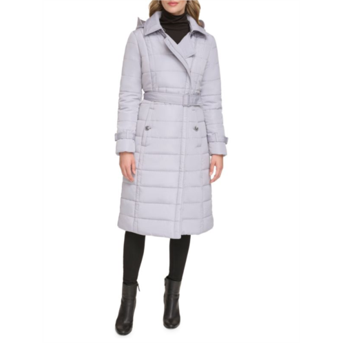 Kenneth Cole Belted Puffer Trench Coat