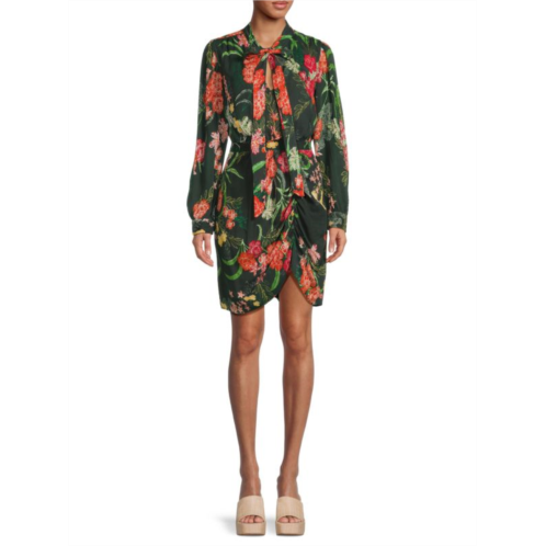 Walter Baker ?Willette Floral Tie Sheath Mini Dress