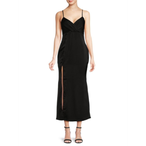 Area Stars Roya High Slit Midi Slip Dress