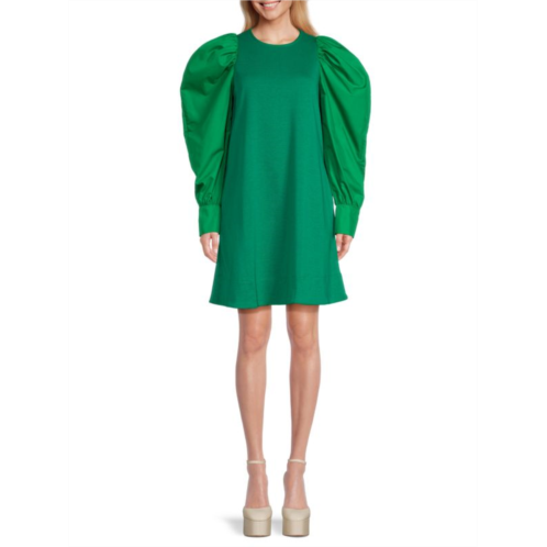 Area Stars Puff Sleeve A Line Mini Dress