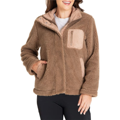 Kensie Missy Faux Shearling Zip Front Jacket