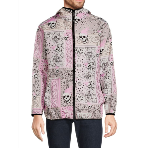 Reason Paisley & Skeleton Print Hood Jacket