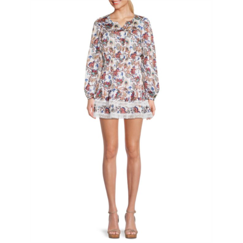 Stellah Floral Blouson Mini Dress