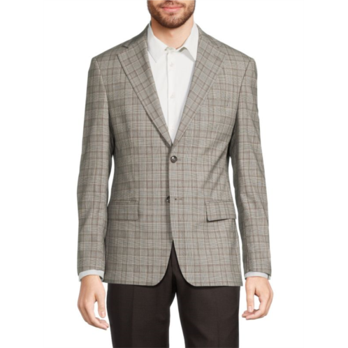 Tallia Plaid Wool Blend Blazer