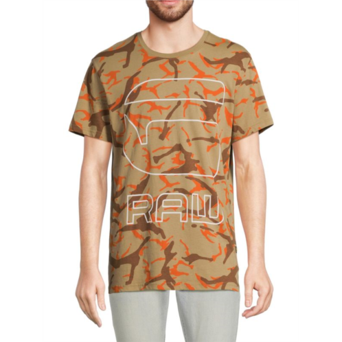 G-Star RAW Camo Logo Crewneck T Shirt