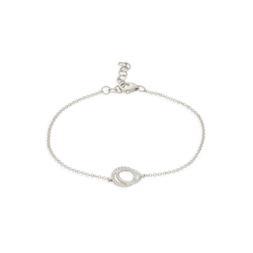 Saks Fifth Avenue 14K White Gold & 0.7 TCW Diamond Interlocking Hoop Bracelet