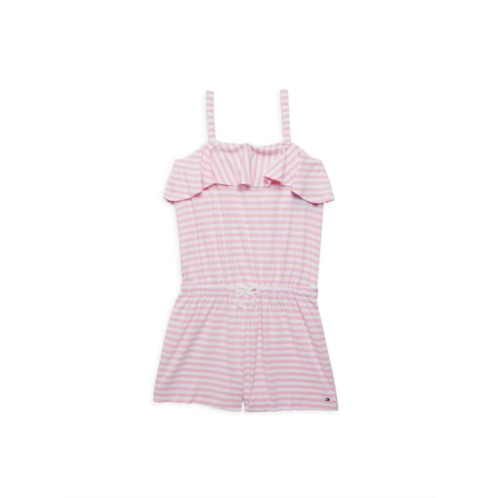 Tommy Hilfiger Girls Striped Flounce Romper