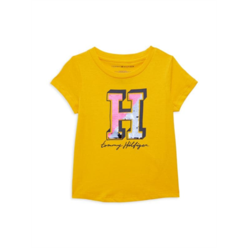 Tommy Hilfiger ?Little Girls Sequin Logo Tee