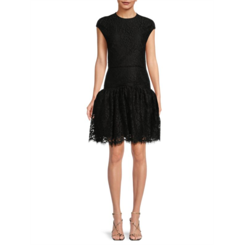 Jason Wu Collection Corded Floral Lace Ruffle Mini Dress