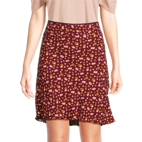 Free People ?IRL Floral Mini Slip Skirt