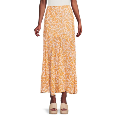 Free People Lilith Floral Maxi Godet Skirt