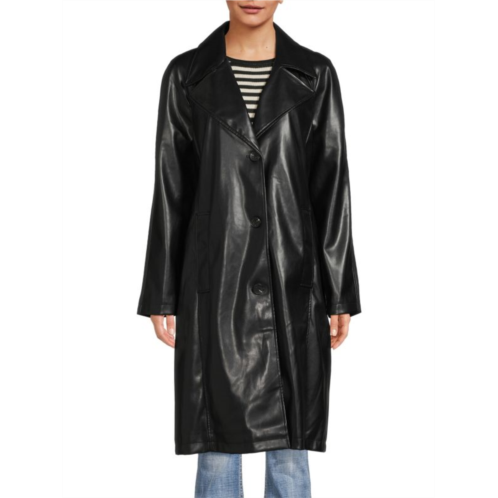 Avec Les Filles ?Faux Leather Coat