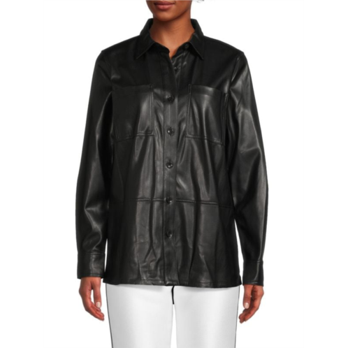 Calvin Klein Faux Leather Shirt