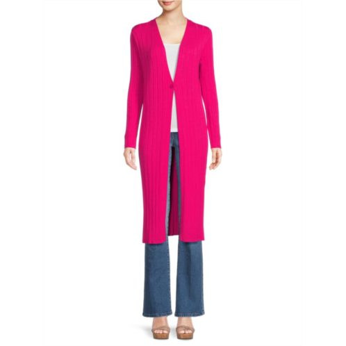 Calvin Klein Collarless Rib Knit Duster Cardigan