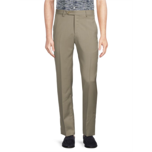 Zanella Parker Slim Fit Solid Virgin Wool Pants