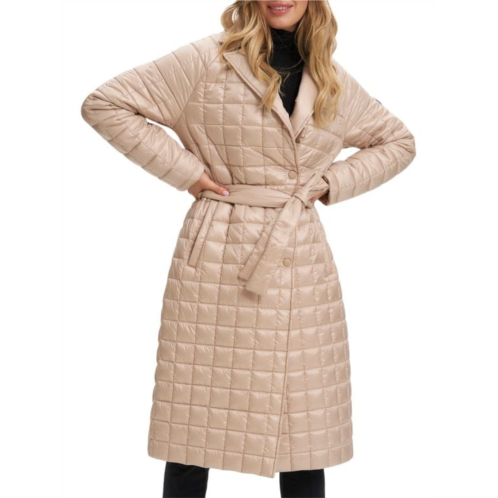 NOIZE Box Quilted Belted Puffer Coat