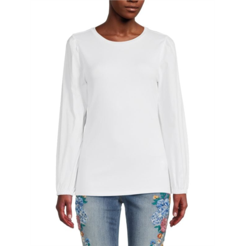 Donna Karan Long Sleeve Poplin Top