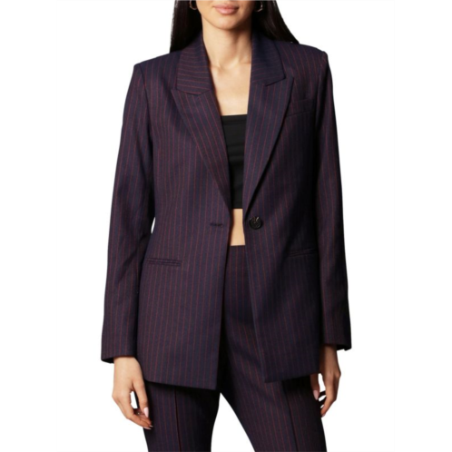 Avec Les Filles Peak Collar Striped Blazer