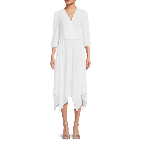 Renee C. Plisse Asymmetric Midi Dress