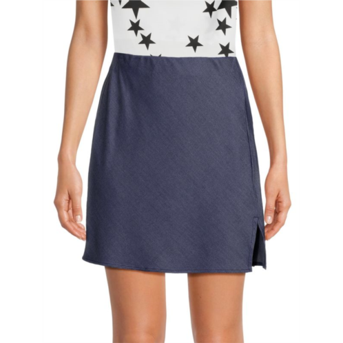 Renee C. Side Slit Tencel Mini Skirt