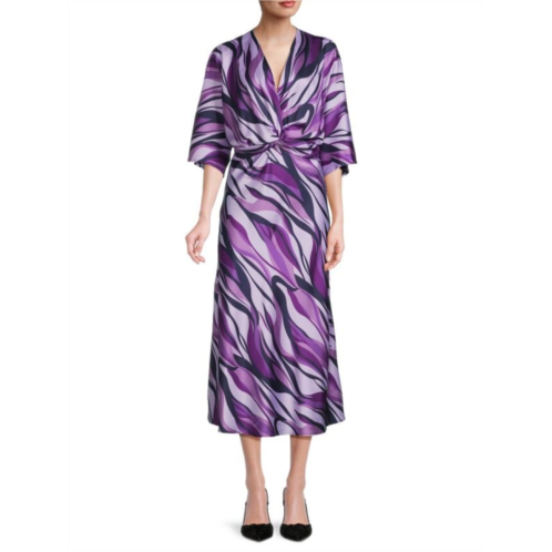 Renee C. Twist Satin Midi Dress