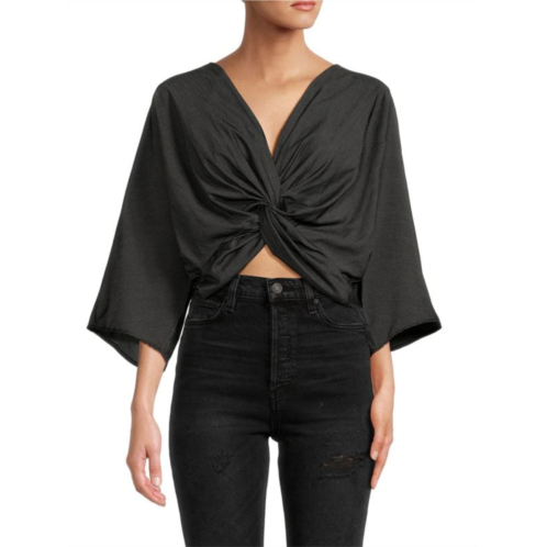 Renee C. Twist Front Crop Top