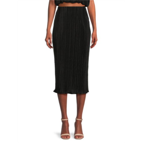 Renee C. Plisse Midi Pencil Skirt